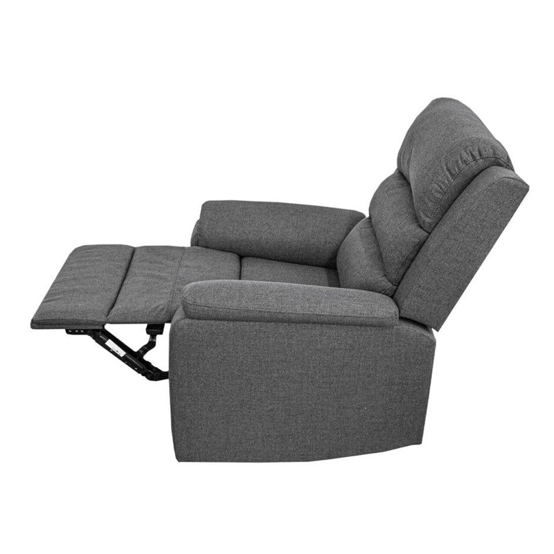 Fauteuil inclinable Samulicci, Tissu toile de jute gris foncé