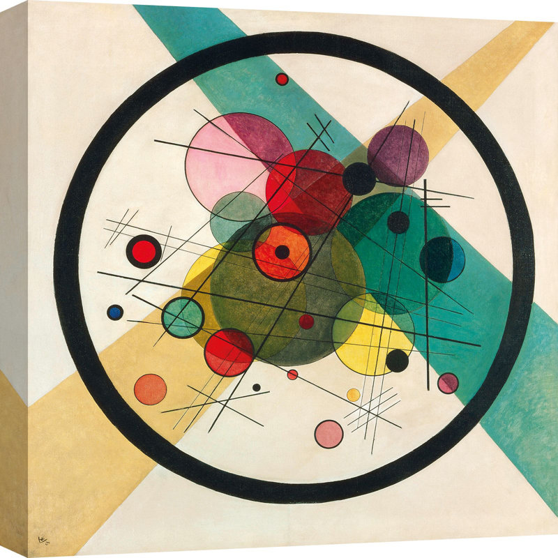 Circles In A Circle by Wassily Kandinsky - Wrapped Canvas Print, 90cm H x 90cm W x 4cm D