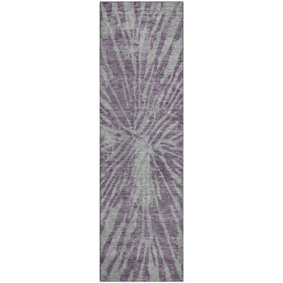 Premium Machine Washable Prisco Purple Rug