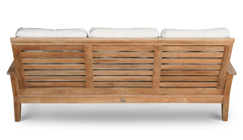 Lowery 82'' Wide Teak Patio Sofa with Sunbrella® Cushions, Canvas Natural Sunbrella® Canvas