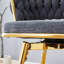 Chaise pivotante quatre pièces, assise douce en coton et en lin noirs, pieds en métal doré, résistant à la rouille et à l'usure, convient aux tables hautes dans les restaurants / bars