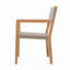 Ensemble de 2 chaises de salle à manger d'extérieur, structure en bois d'acacia teck clair et osier PE brun clair, idéal pour les patios et les jardins
