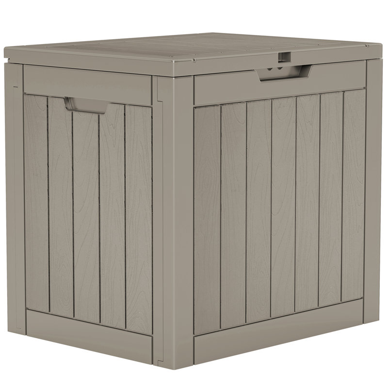 Boîte de rangement en résine résistante à l'eau 31,2 gallons, Marron clair