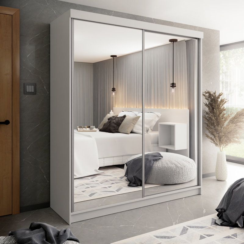 Egista Wardrobe, White/Black