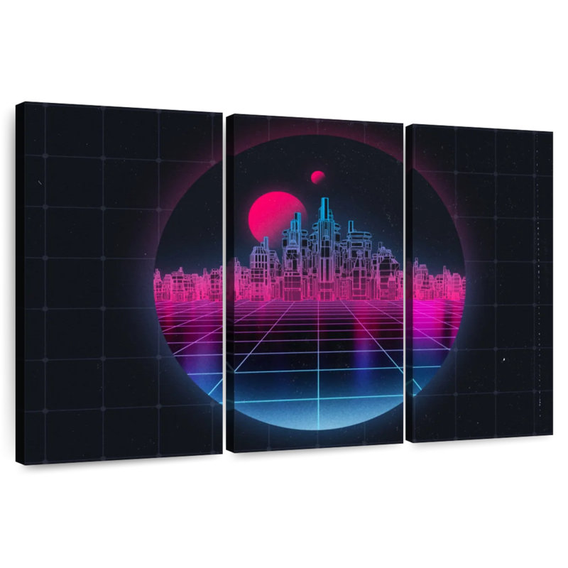 Kelan Dimensional Modern City, 48" H x 74" W