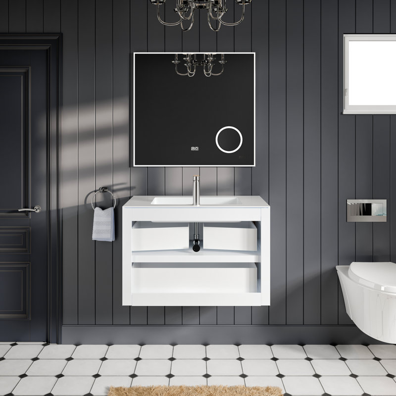 Kiskimere 35" Wall-Mounted Single Bathroom Vanity Set