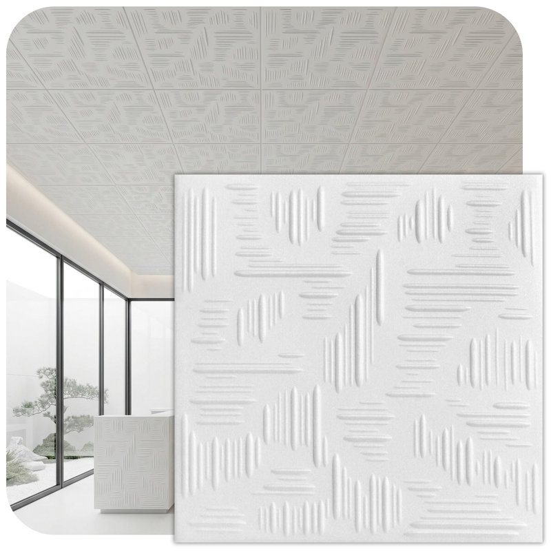 Tuile de plafond en polystyrène Country Wheat 1,6 pi x 1,6 pi, Blanc familier