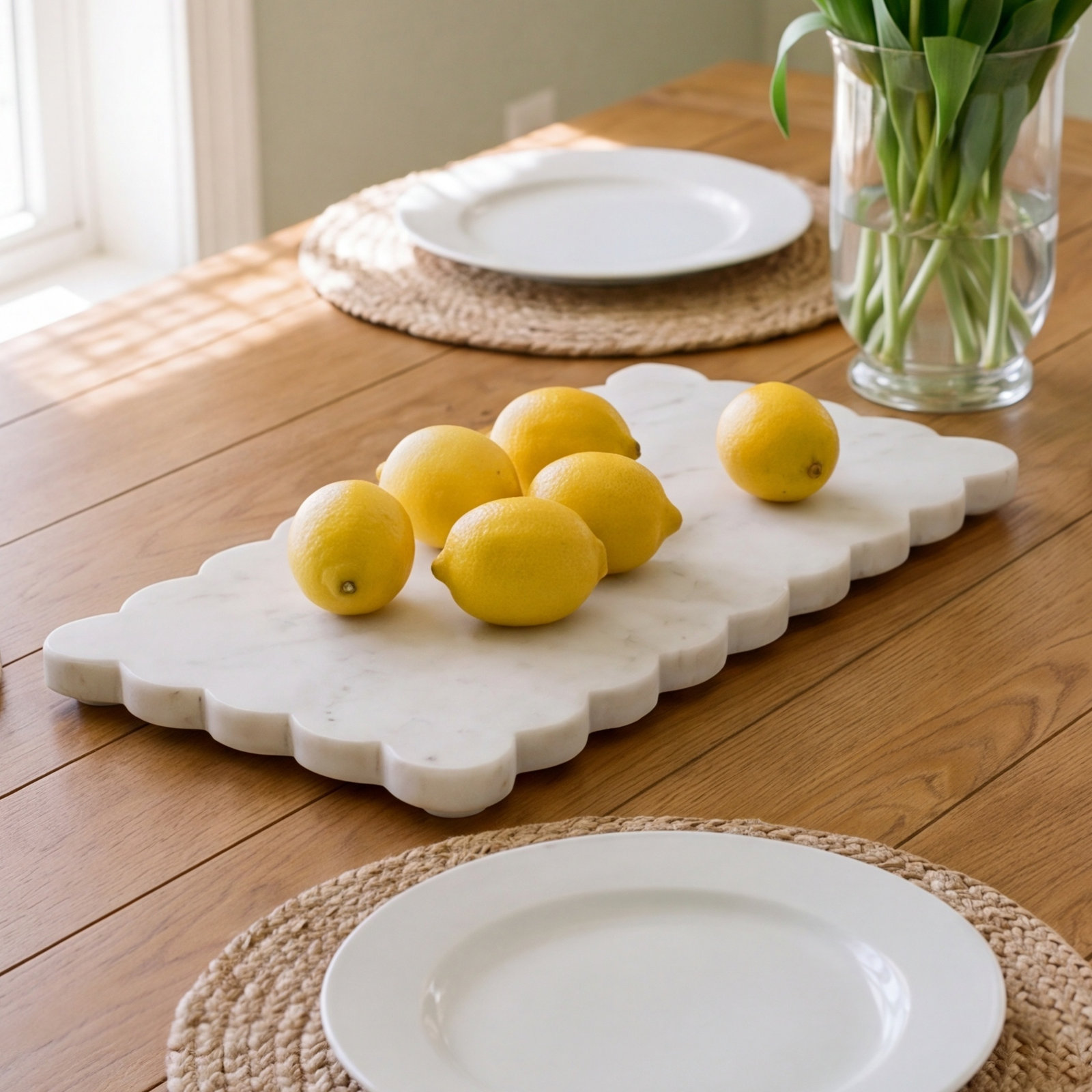 Scalloped Genuine Marble Cheese Board