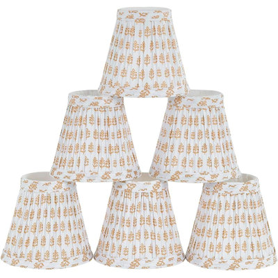 Mini Clip On Lamp Shades Set Of 6, 3X5.5X4.7 Inch Pleated Fabric, Candelabra Bulb Compatible, Soft Warm Light, No Assembly Needed, For Chandelier Wall Sconce Table Lamp Bedroom Living Room