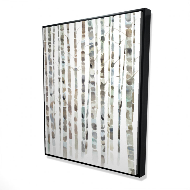 Watercolor Birch Tree Forest Print On Canvas, 48" H x 60" W