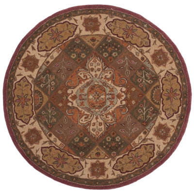 Wahcheechee Hand Tufted Wool/Cotton/Latex Oriental Rug in Rust/Ivory