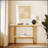 Modern Luxury Gold Metal Frame Console Table, Chic Entryway Table With Storage Shelf For Living Room Decor