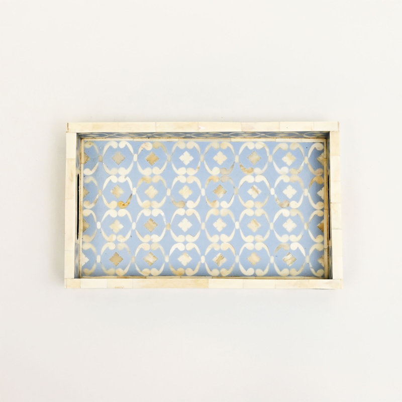 Floral Bone Inlay Serving Tray