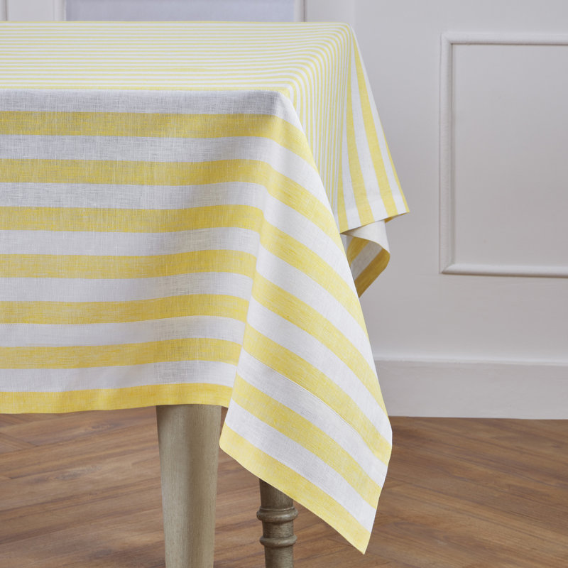 100% Pure Linen Tablecloth - Fete, 120" L x 60" W, Pumpkin