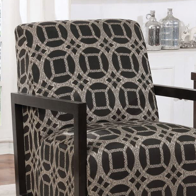 Fauteuil en polyester l 34,625 po Kalirose, Noir / gris