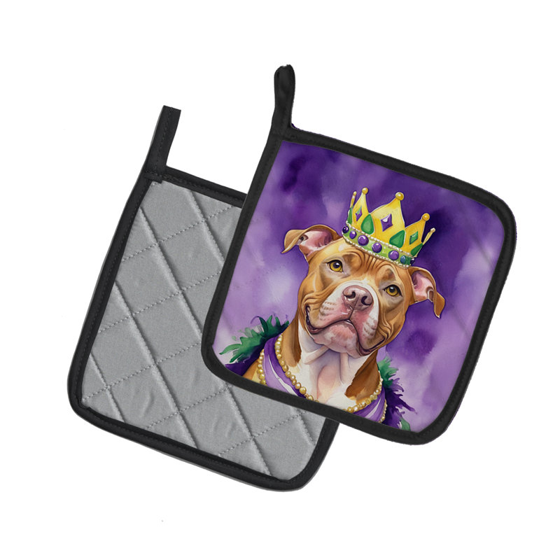 Pit Bull Terrier King of Mardi Gras - paire de poignées