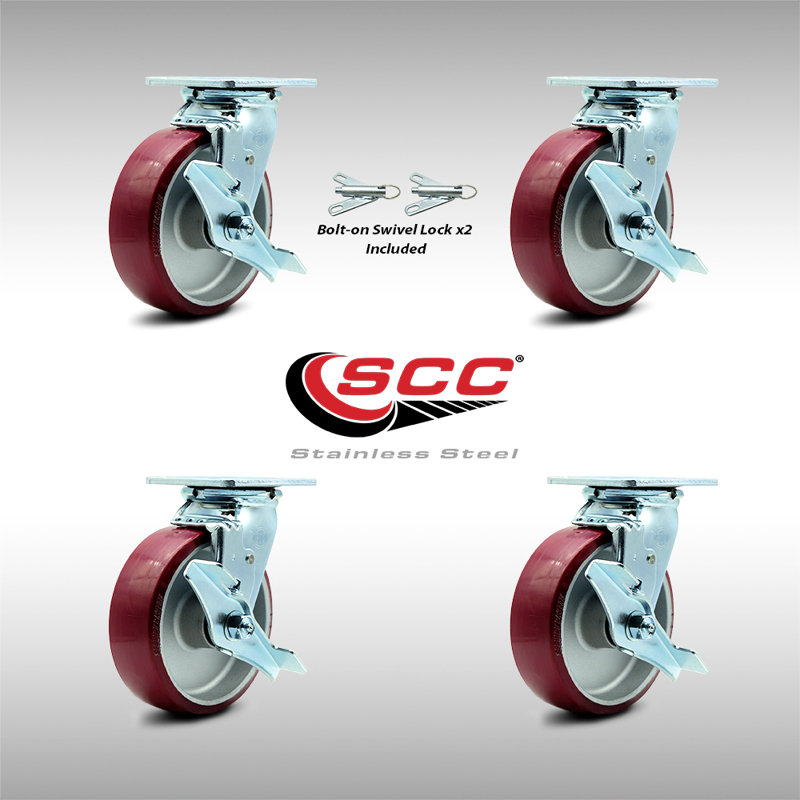 4 Piece Poly on Aluminum Caster Set