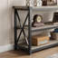 Console de 47 po de long, table d'entrée à 3 niveaux avec tablettes de rangement, table de canapé rectangulaire pour vestibule, couloir, salon, chambre à coucher