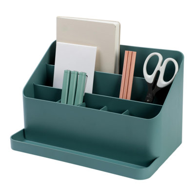 Desk Organizer – Korean-Made Office Storage For Pens, Notes, Mail, And Supplies (Green)