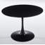 Table tulipe de 42,1 po de couleur noire, table de salle à manger de style Mid-Century pour 4 à 6 personnes - plateau de table rond en panneau de fibres à densité moyenne, table de salle à manger à piédestal, table de bout et table basse de loisir