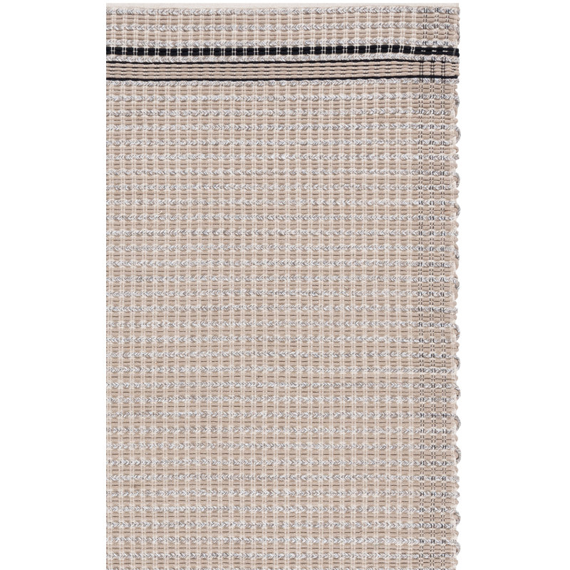 Braided 763 Hand Woven Cotton Pile Striped Rug, Rectangle 6' x 9'