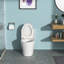 White Ceramic One Piece Toilet - Tornado Flush Efficiency, Lid, Comfortable Seat Height, With System Piece, White, Silent Seat, Long-Lasting Porcelain