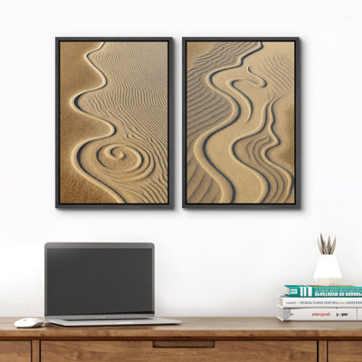 "Abstract Landscape", ensemble de 2 reproductions d'art encadrées sur toile