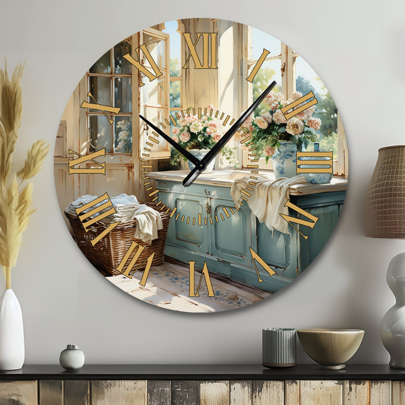 Laundry Room French Vintage I - Horloge murale, Grand