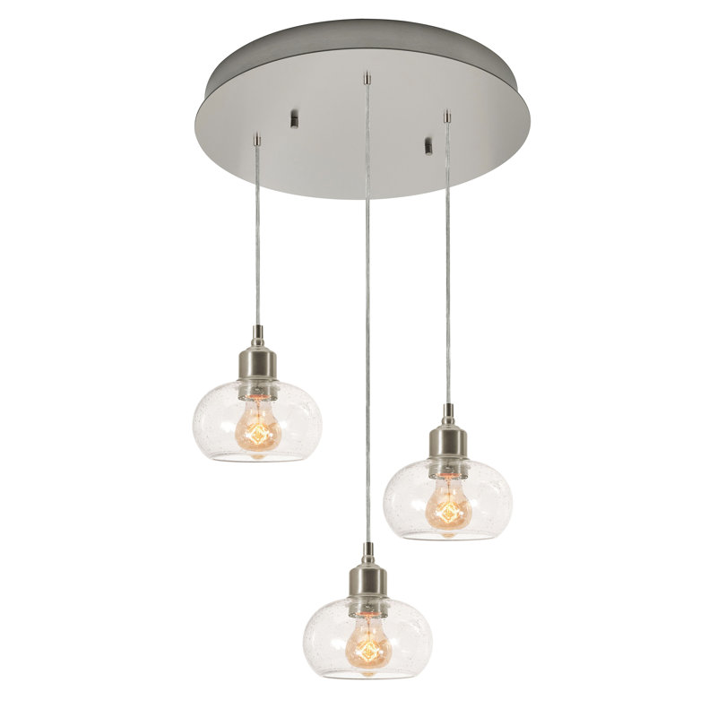 Aurey 3 - Light Cluster Pendant, Satin Nickel