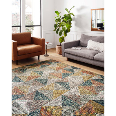 Tapis bleu en laine crocheté à la main Morecambe