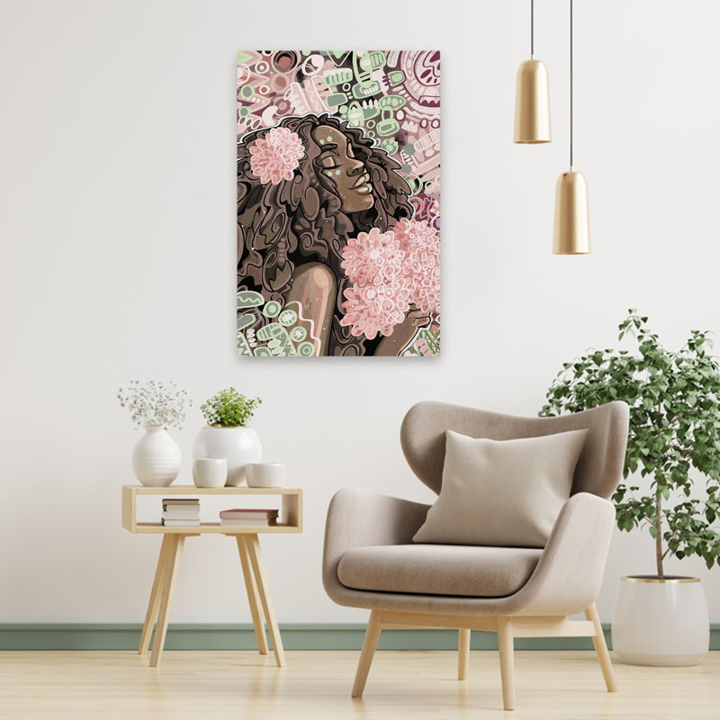 Kanai - art figuratif multicouleur, H 36 po x l 24 po