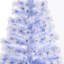 Sapin de Noël artificiel pré-éclairé 5 pi avec branches réalistes, lumières DEL multicolores, fibre optique et 180 pointes - blanc / bleu
