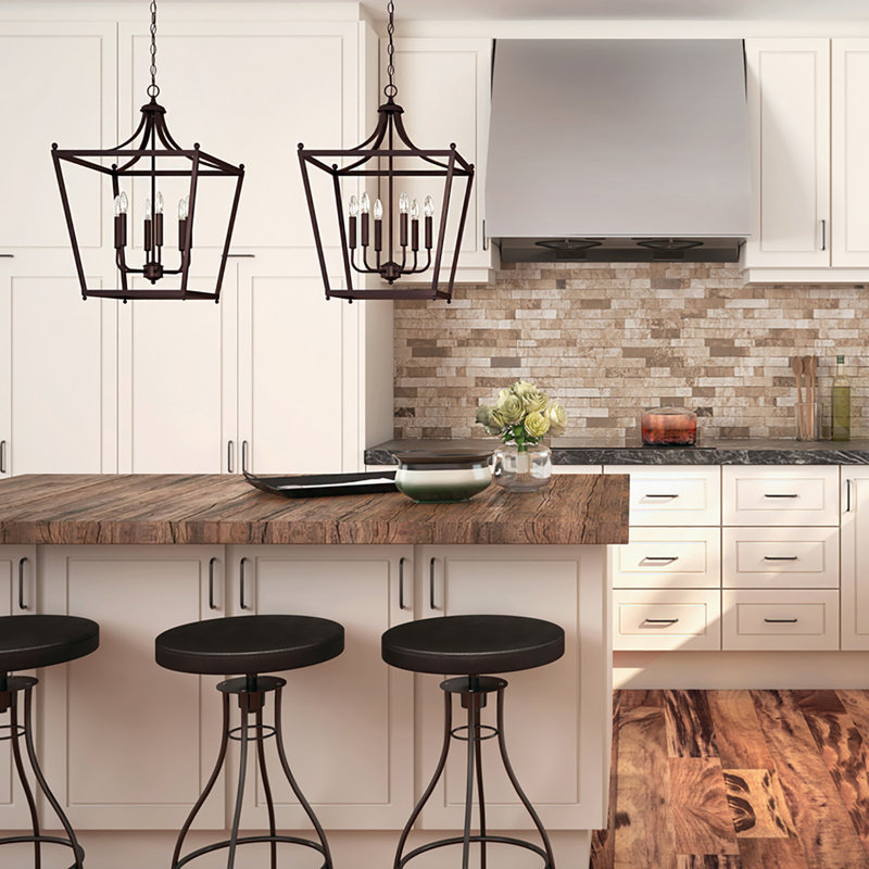 Lustre géométrique à 6 lumières, Bronze brillant