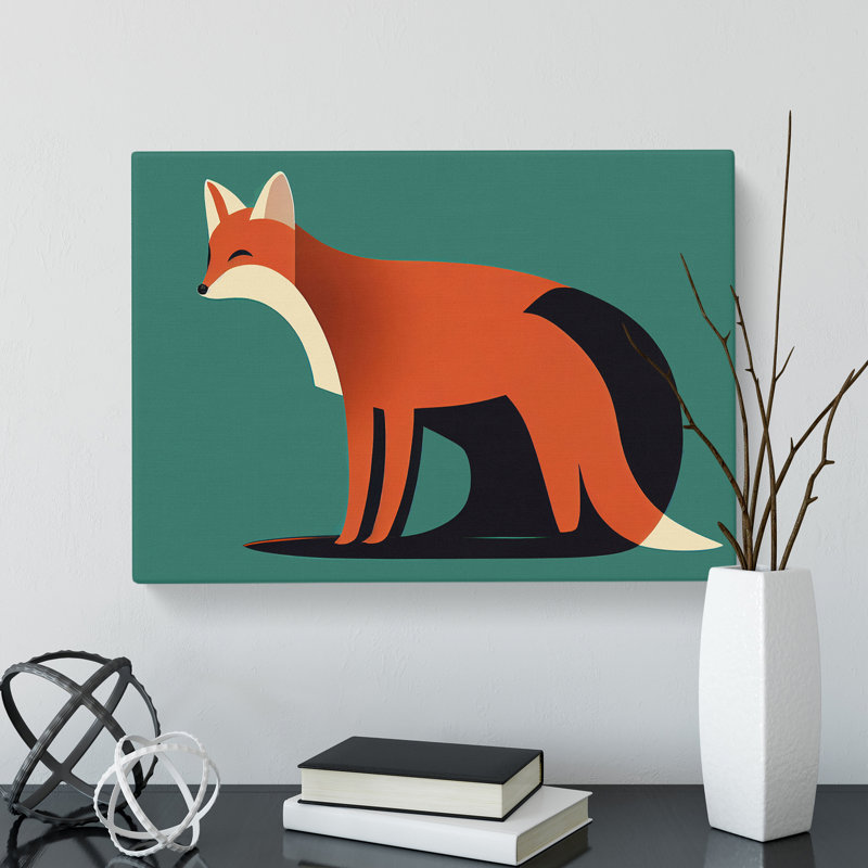 A First Rate Abstract Fox - Wrapped Canvas, 35cm H x 50cm W x 3cm D