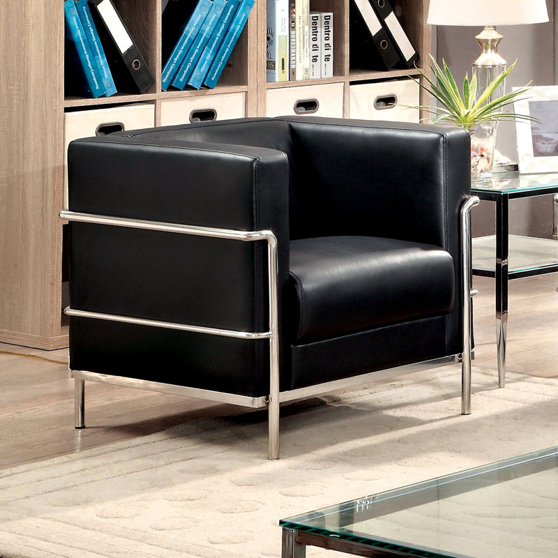 Fauteuil de 80,01 cm de large Chaoyichi, Similicuir noir