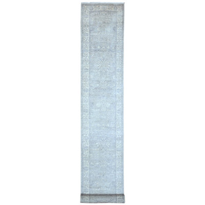 Tapis oriental gris 2 pi 6 po x 17 pi 9 po Peshawar Ziegler Mahal