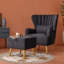 Kiro Upholstered Wingback Chair with Footstool-38292154