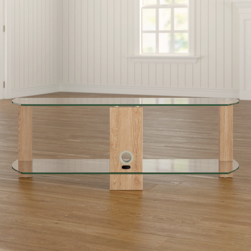 Iota TV Stand for TVs up to 50", Oak/Clear