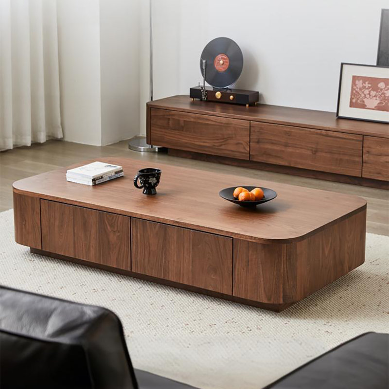 Modern simple black walnut coffee table