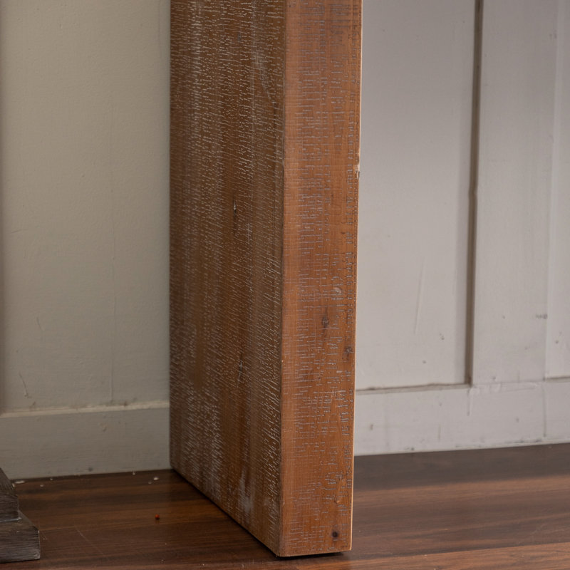 Table en bois massif derrière le canapé, entrée rétro étroite pour le couloir, espaces polyvalents pour la maison, cadre, surface imperméable, console facile à assembler, usages multiples dans la maison, style long et simple