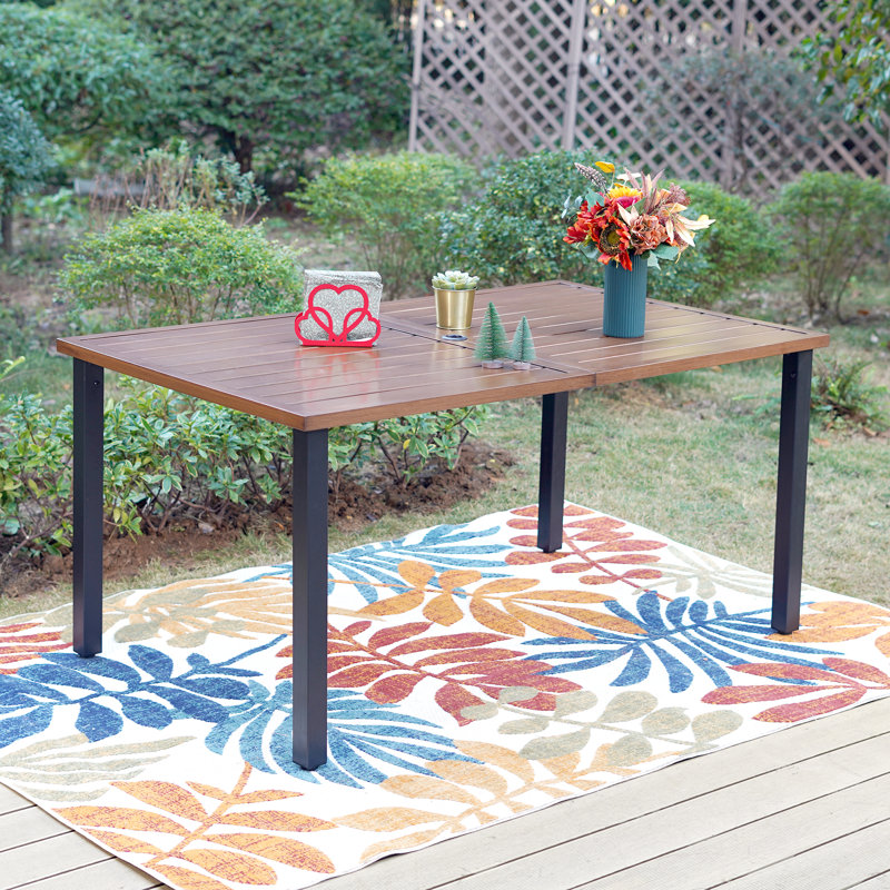 6 - Person Patio Dining Set with Extendable Rectangular Table , Cushions Included