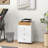 HOMCOM 3 Drawer Home Office Storage Cabinet, Office Drawer On Wheels With Removable Tray, Under Desk Printer Stand With Storage, White-121351246