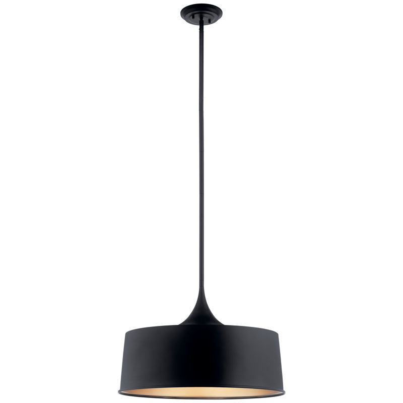 Luminaire suspendu cylindrique à 1 lumière Cathelyne, Noir