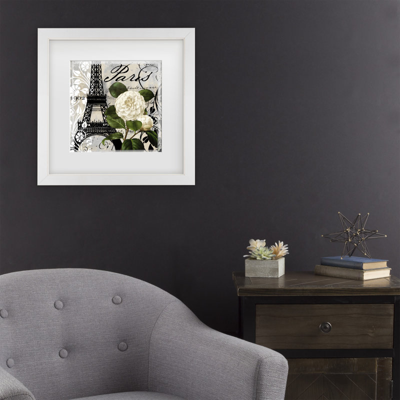 Art encadré «Paris Blanc I» par Color Bakery, H 18 po x l 18 po x P 0,75 po