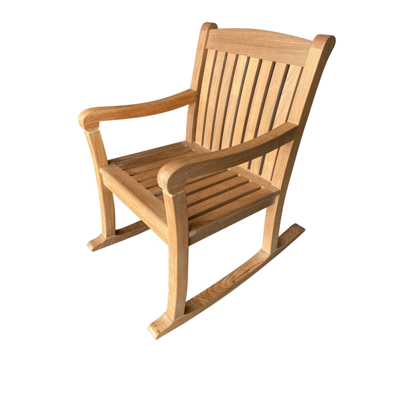 Chaise berçante d'extérieur en teck Nelvin
