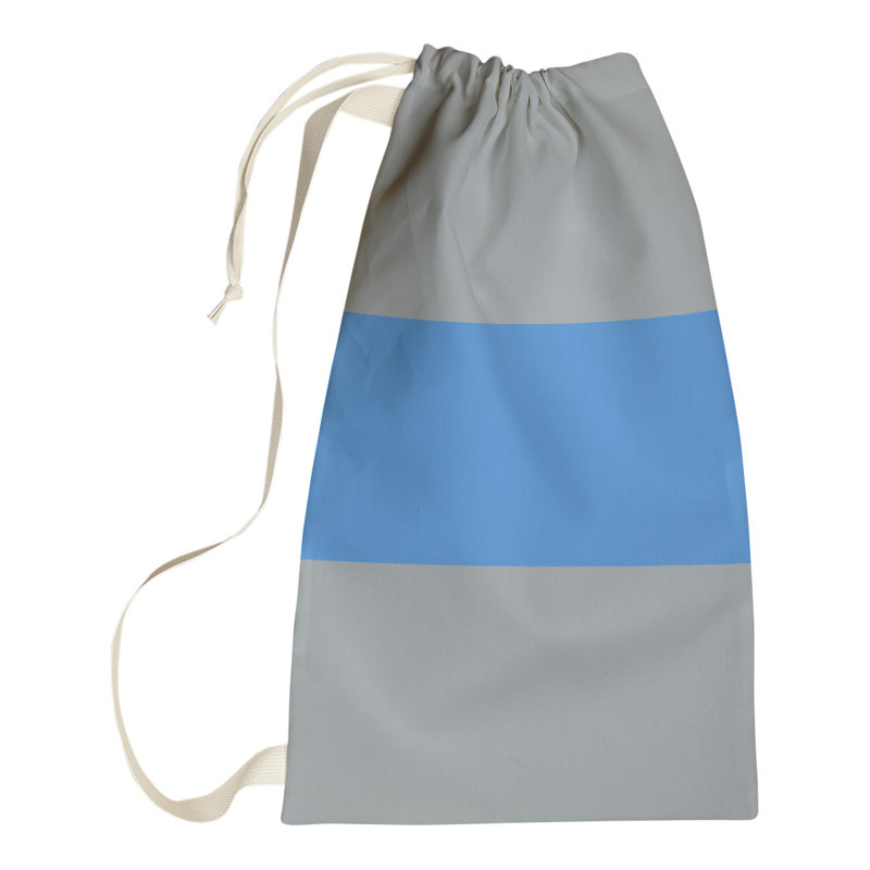 Laundry Hamper with Handles, Medium (36" H x 28" W), Gray/Blue
