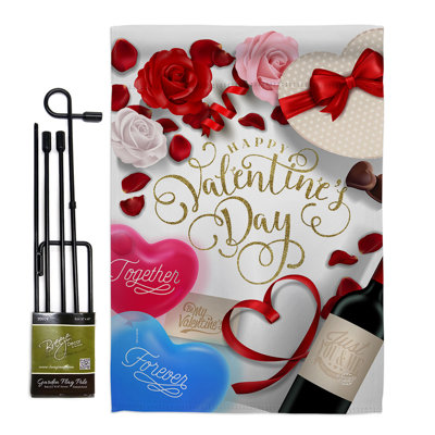 Ensemble de drapeaux en polyester 18 po x 13 po Valentines