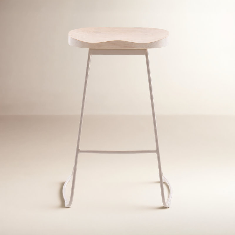 Tabouret de comptoir Saddle, Crème, Beige