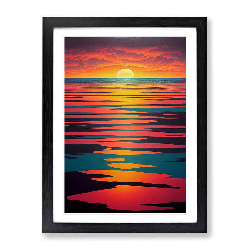Evocative Sunset - Framed Print, Black, 46cm H x 34cm W