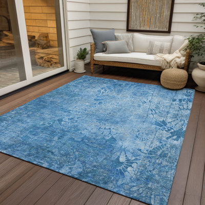 Tapis floral intérieur / extérieur lavable à la machine Derrick ACN2224